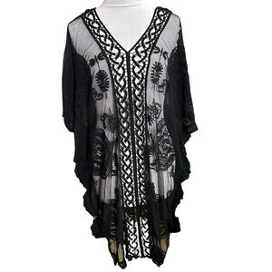 NWT Vince Camuto Black Lace Swimsuit Cover Up. One Size